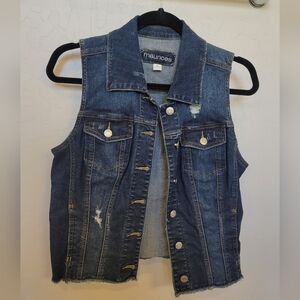Maurices Blue Denim Vest